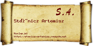 Stánicz Artemisz névjegykártya